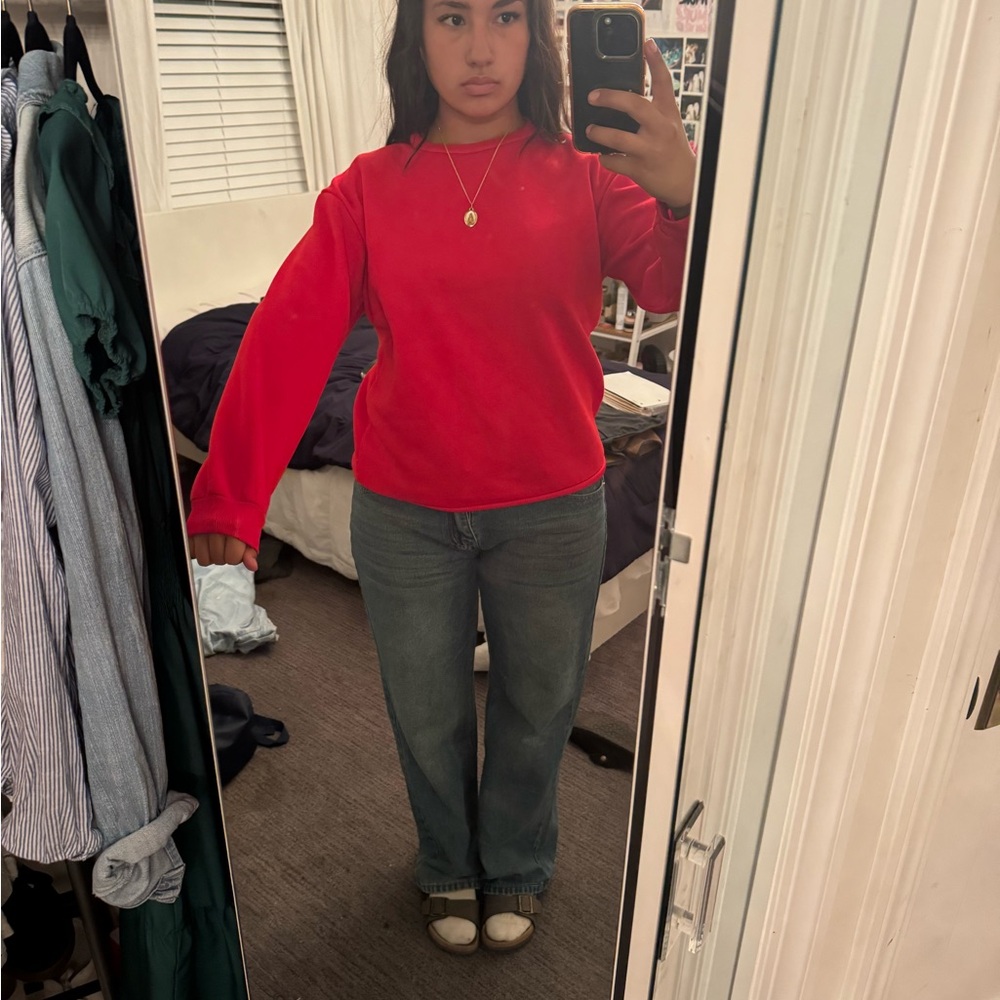 Red Long Sleeve Sweatshirt